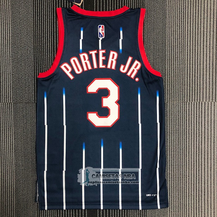 Camiseta Houston Rockets Kevin Porter JR. NO 3 Ciudad 2021-22 Azul
